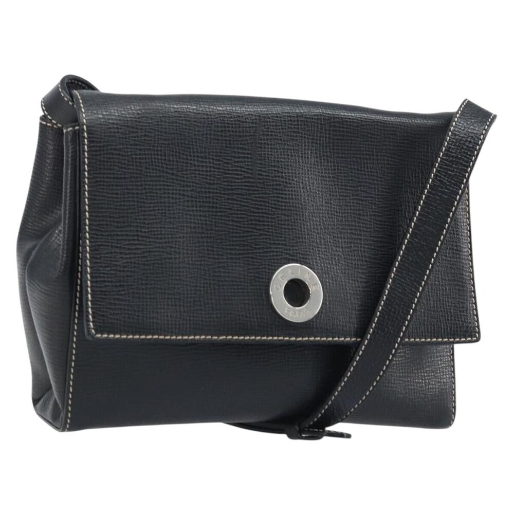 Celine Vintage Circle Logo Leather Small